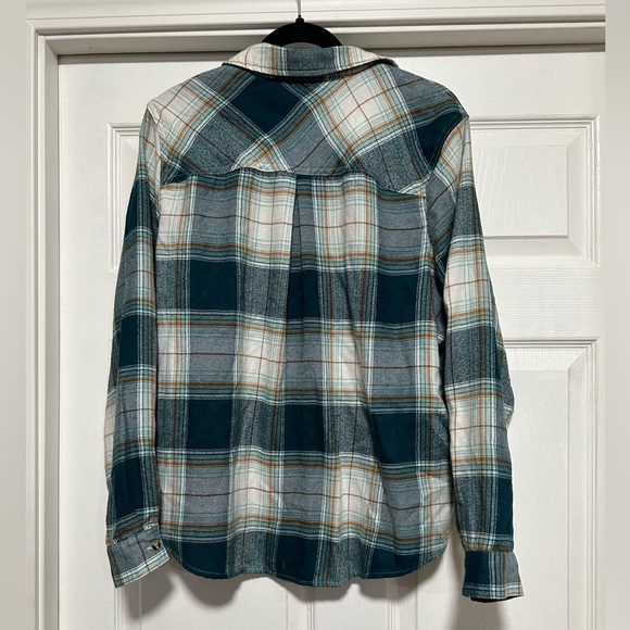 Maurices Blue Green Long Sleeve Flannel Women's 0x Plus Size - Picture 2 of 6